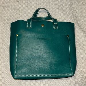 Portland Leather Goods Mini Crossbody Tote in Peacock